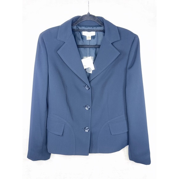 Casual Corner Jackets & Blazers - Casual Corner Navy Blue 3 Button Blazer Jacket Womens Size 12 NWT‎ 03121-0686C